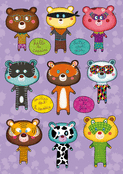 Invitation joyeuse des animaux color&eacute;s